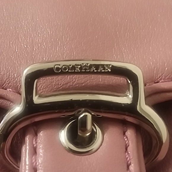 Cole Haan Mauve Small Leather Baguette Handbag with Silvertone Hardware - Picture 4 of 16